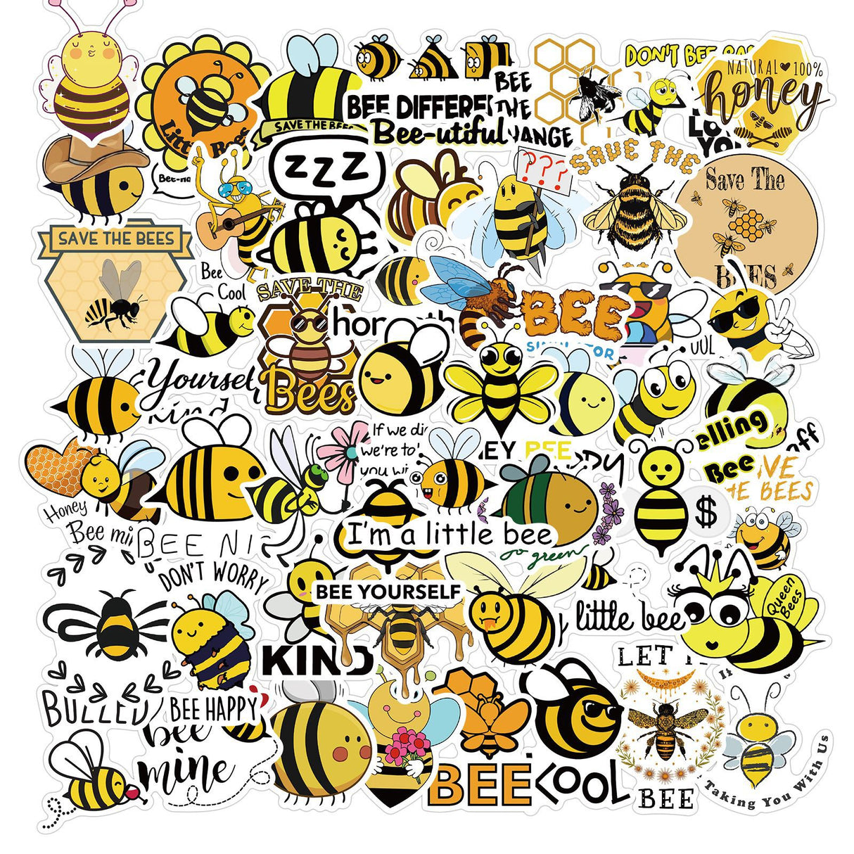 50pcs bee honey sticker pack(S26090305)