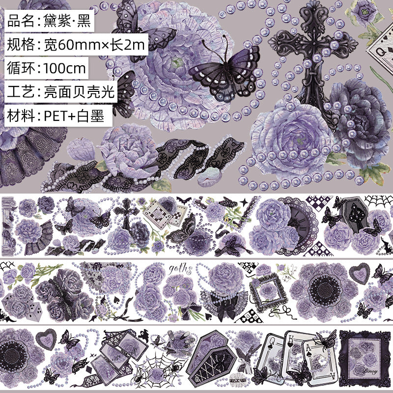 Gothic flower PET-tape 1 roll