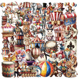 50pcs circus PET-sticker (S25100403)