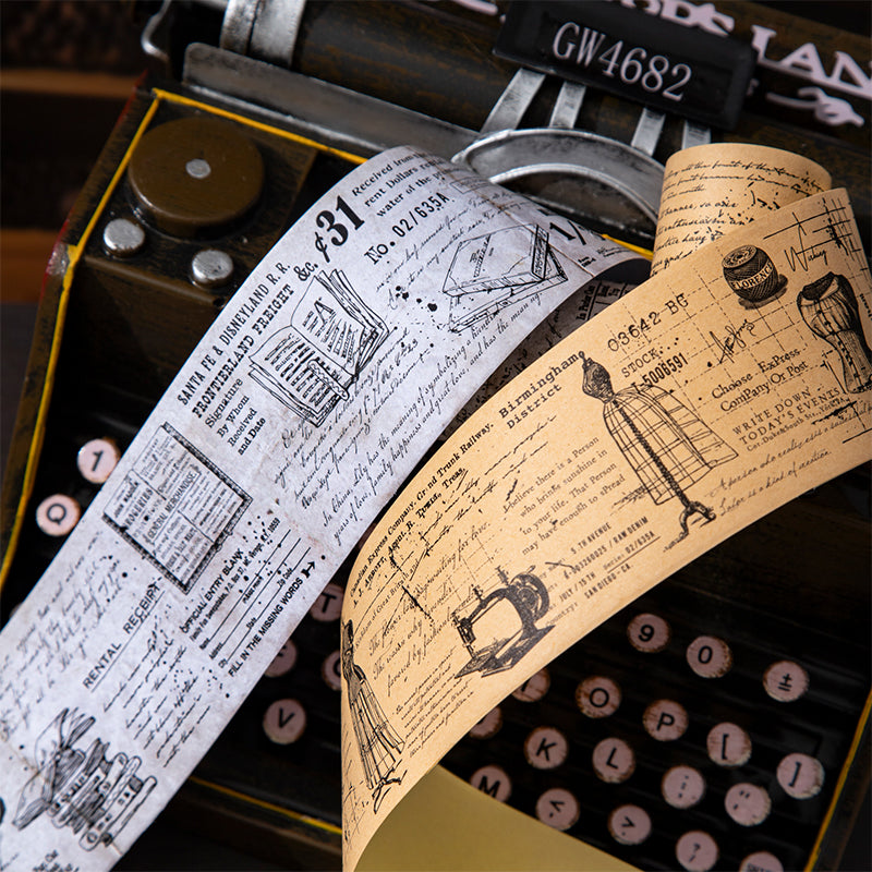 1 roll vintage manuscript washi-tape (T25110603)