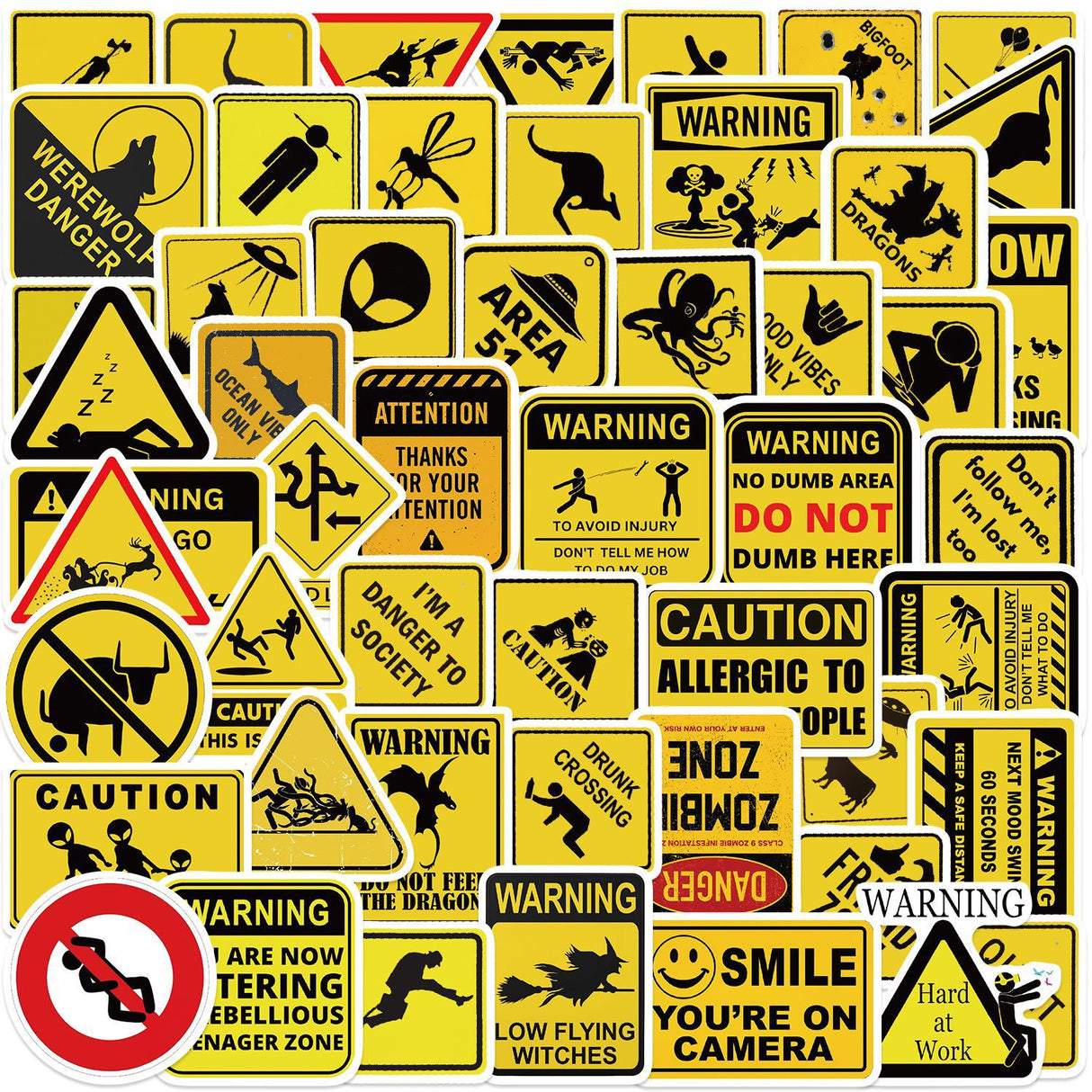 50pcs warning sticker pack (S26032702)