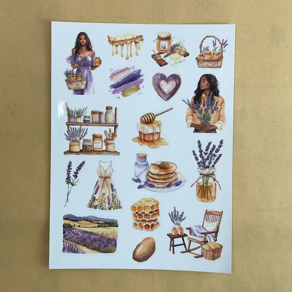1pc A5 size honey pre-cut sticker sheet (S25112405)