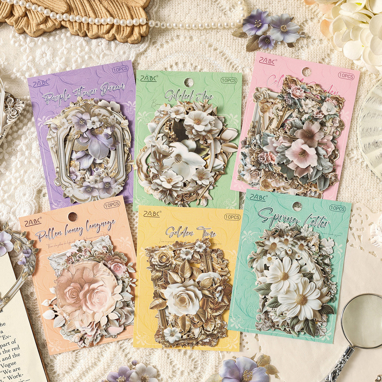 10pcs flower frame sticker pack(S26071409)