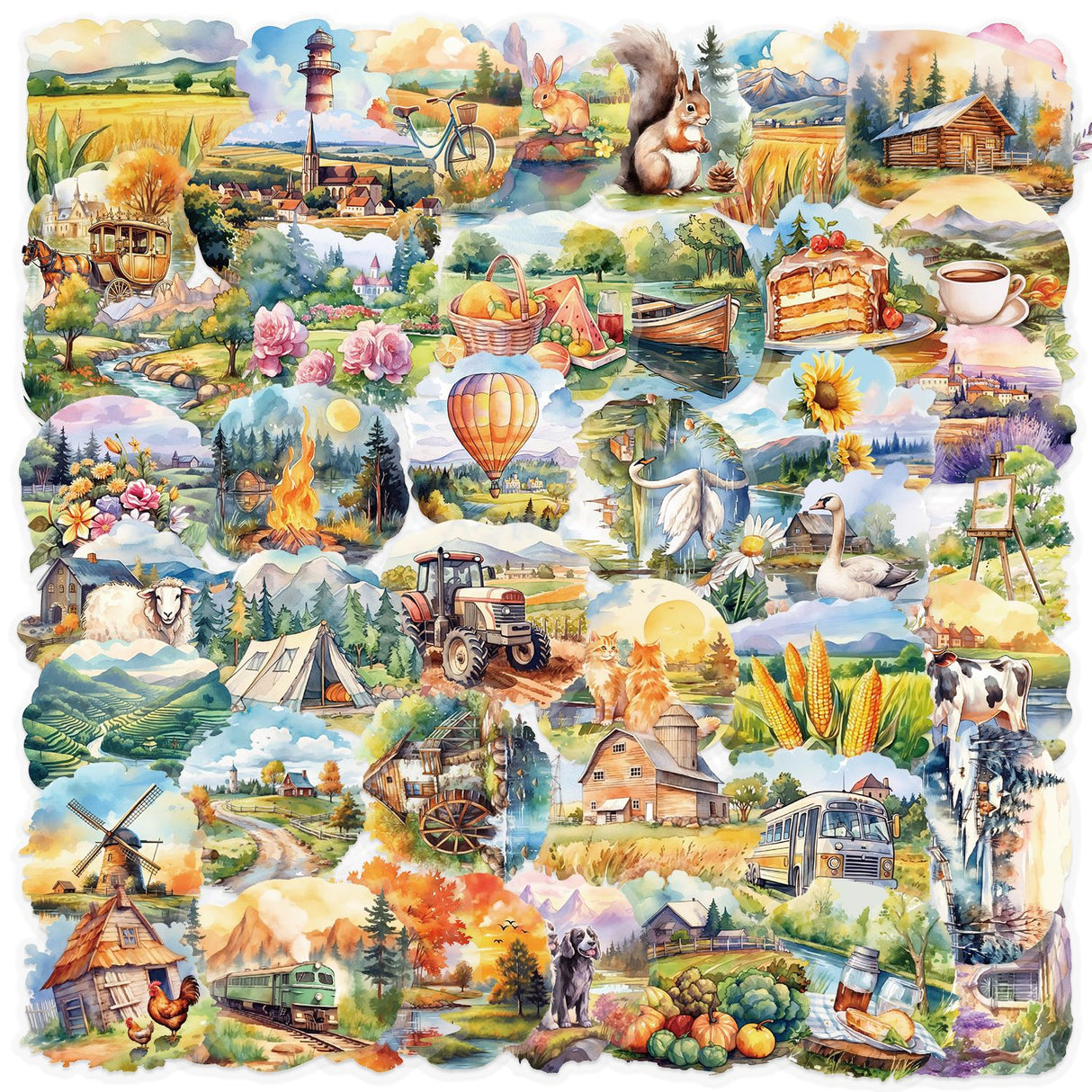 50pcs coutryside landscape sticker pack(S26061806)