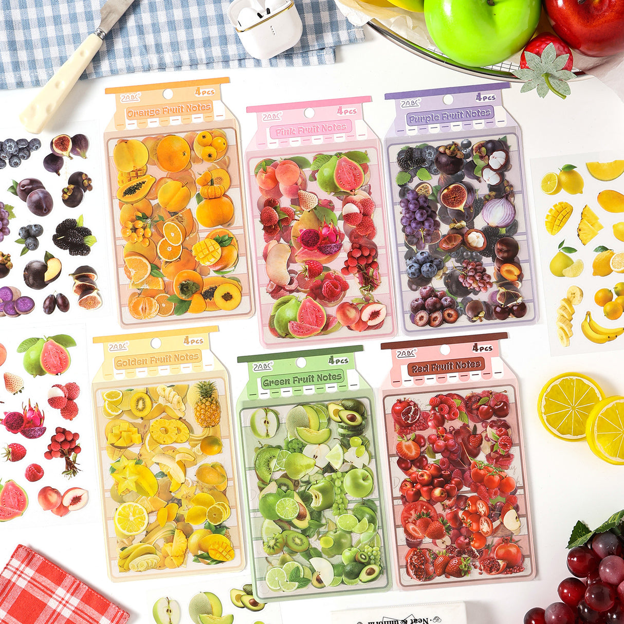 4 sheets fruit PET-sticker pack (S26032601)