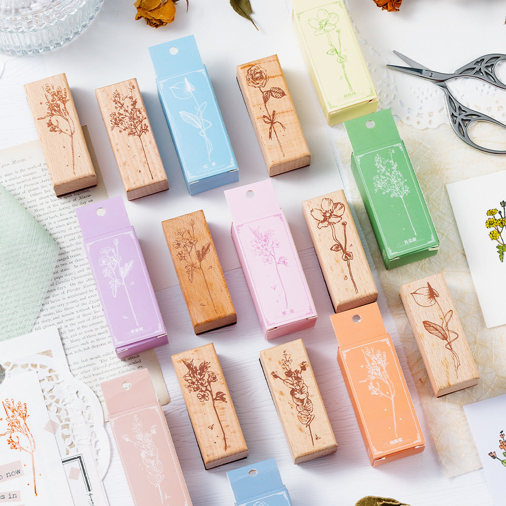 1pc floral wooden stamp(Z26080501)
