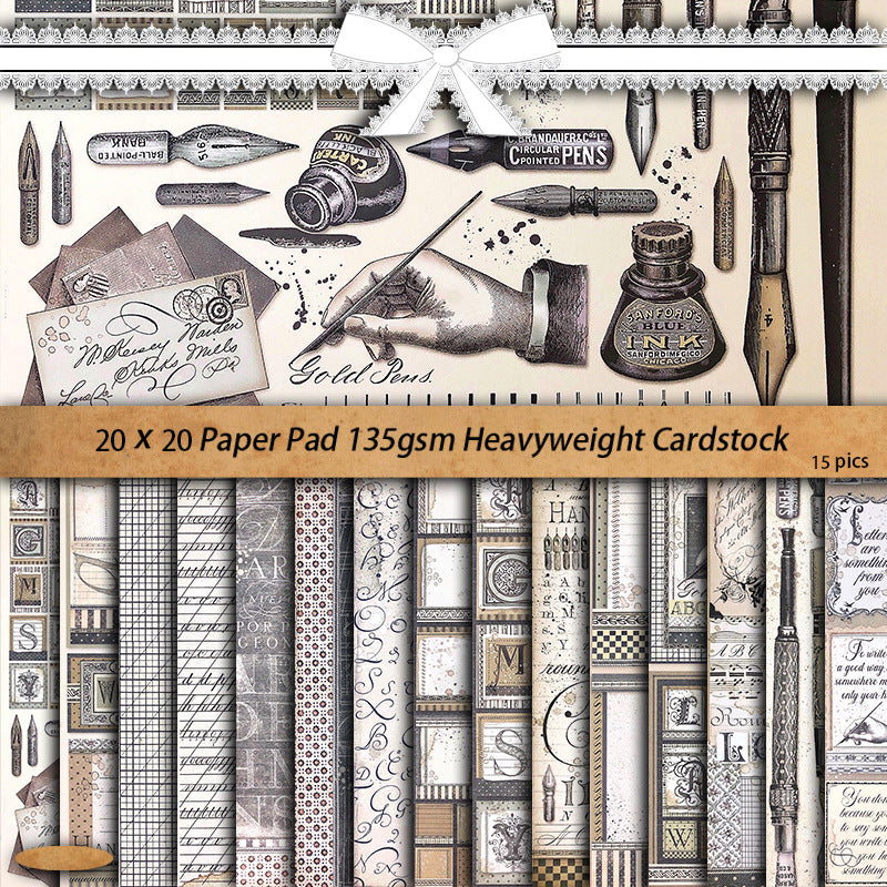 15pcs retro-writing paper pack (P26061710)