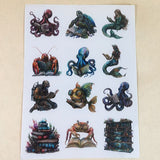 1 sheet sea animal reading A5 PET-pre cut sticker (S25101501)