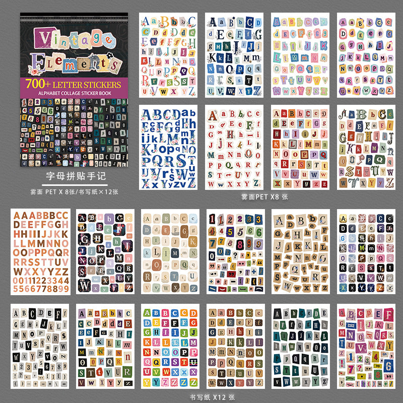 20 sheets letter pre-cut sticker book(TZB26080902)