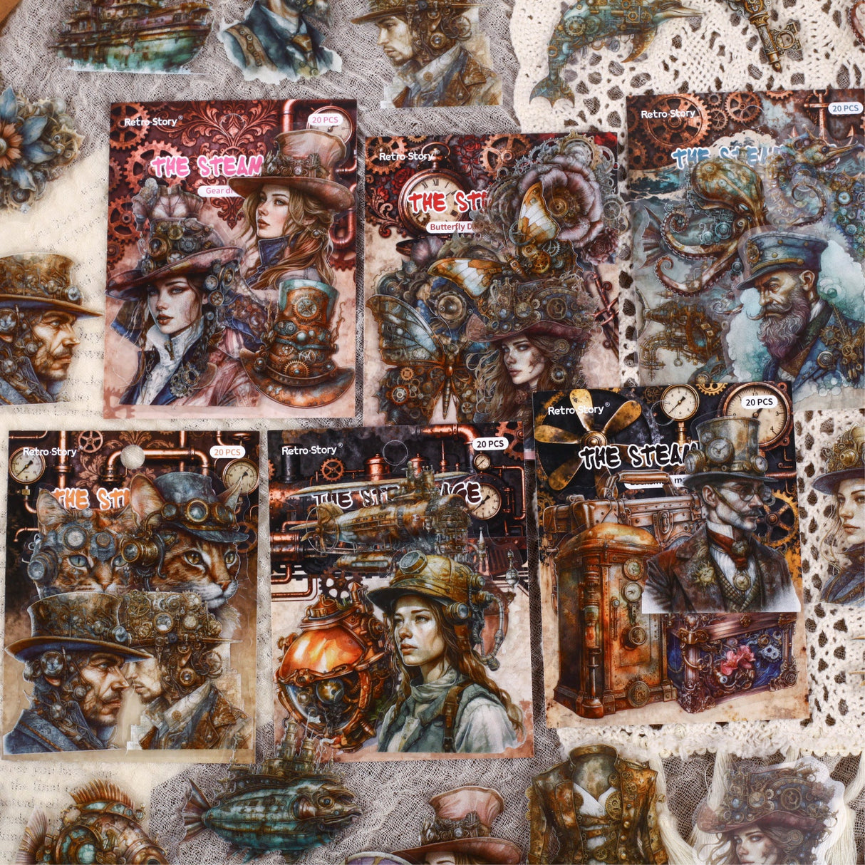 20pcs steampunk sticker pack (S25111805)