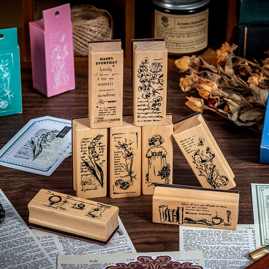 1pc floral wooden-stamp(Z26052001)