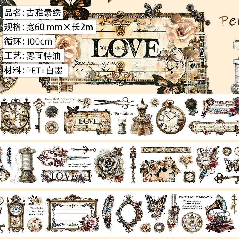 1 rulle vintage "love" PET-tejp (T26032804)