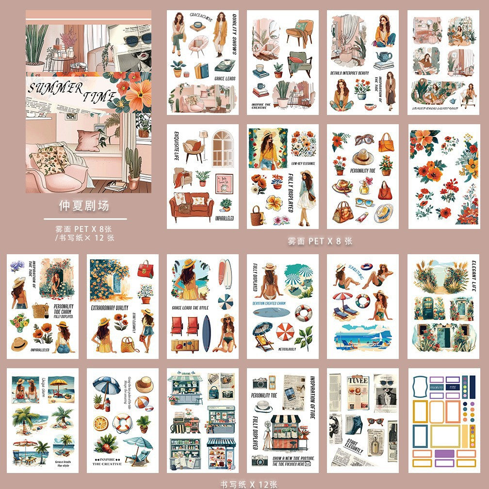 A5 size summer time sticker book (TZB26032706)