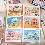 10sheets leisure holiday paper+card+PET sticker book (TZB25102112)