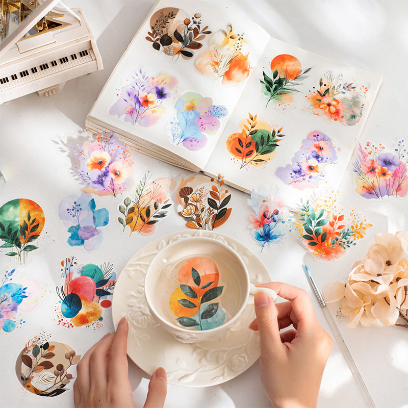 6pcs flower shadow sticker pack (S25072902)