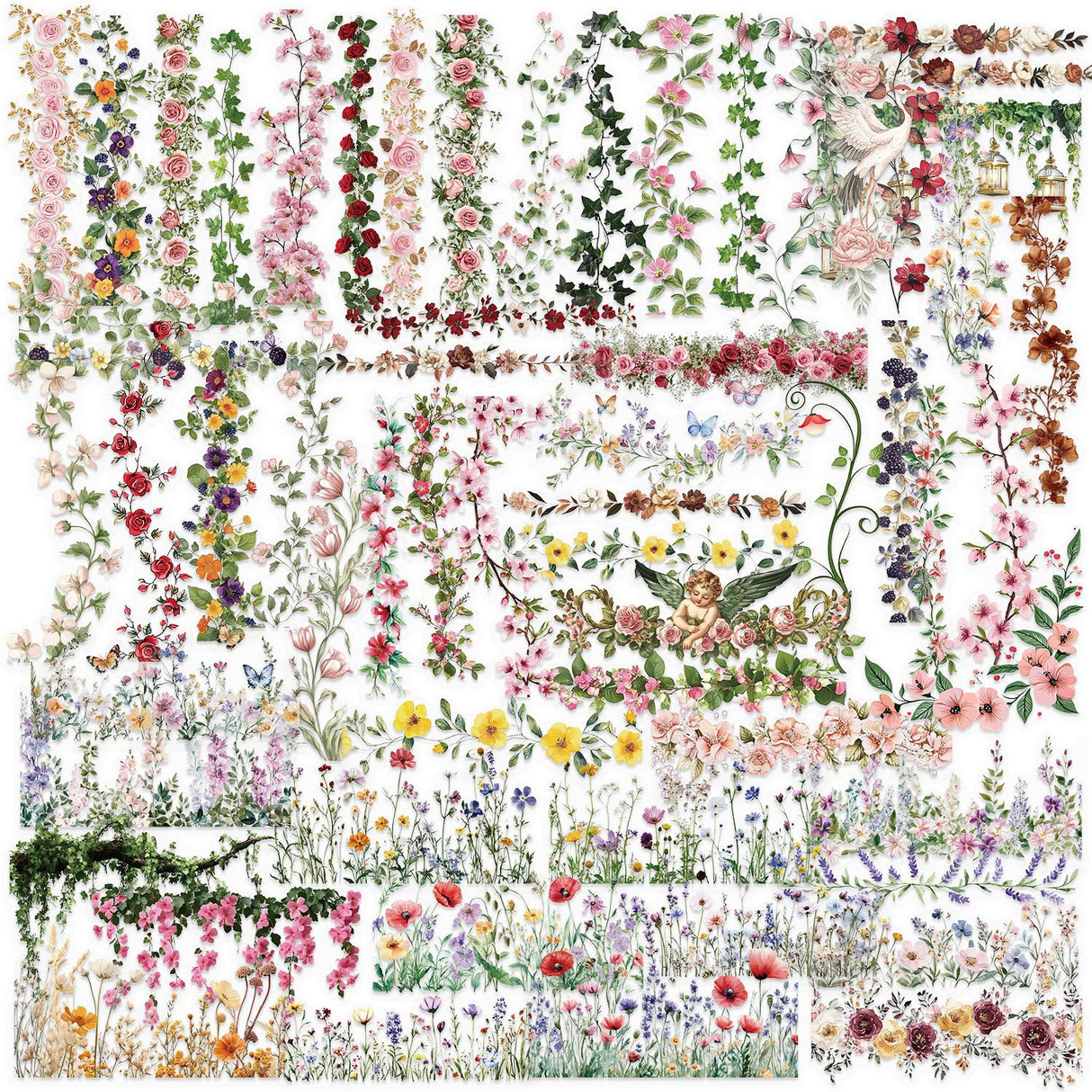 60pcs flower sticker pack(S26060313)