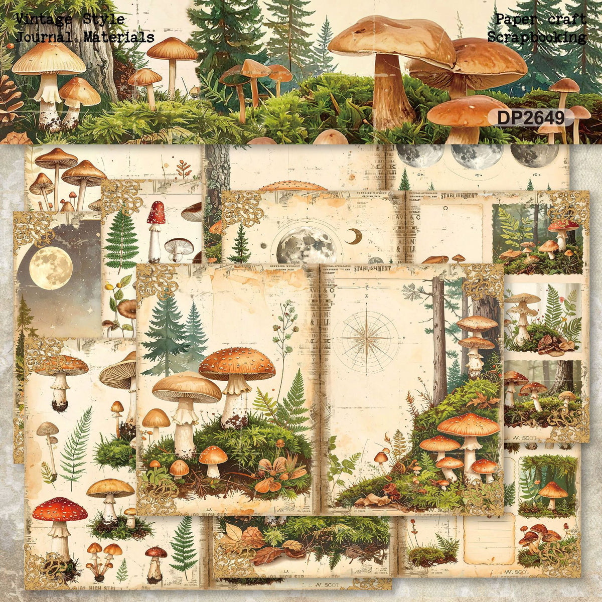 Mushroom 8pcs paper pack