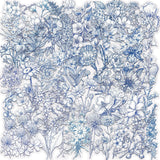 50pcs blue white flower sticker pack(S26062704)