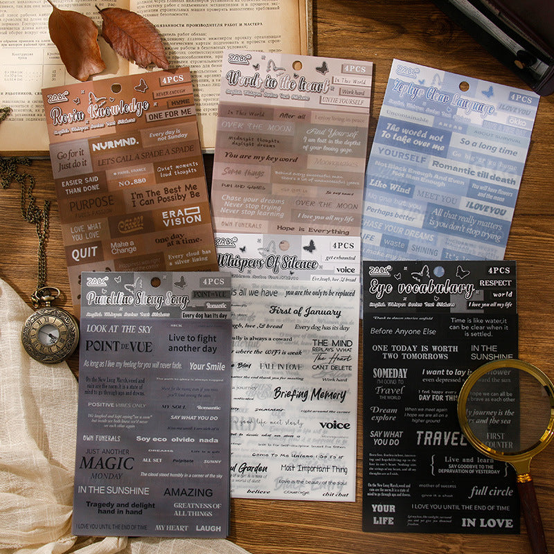 4pcs word sticker pack (S25051101)