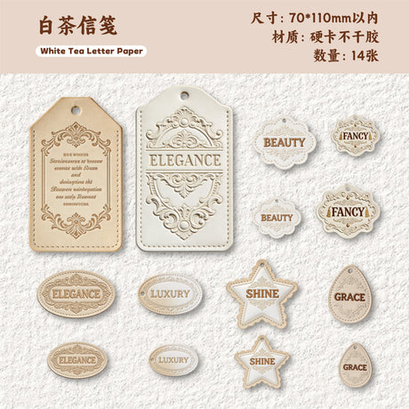 14pcs vintage card sticker pack (S26032602)
