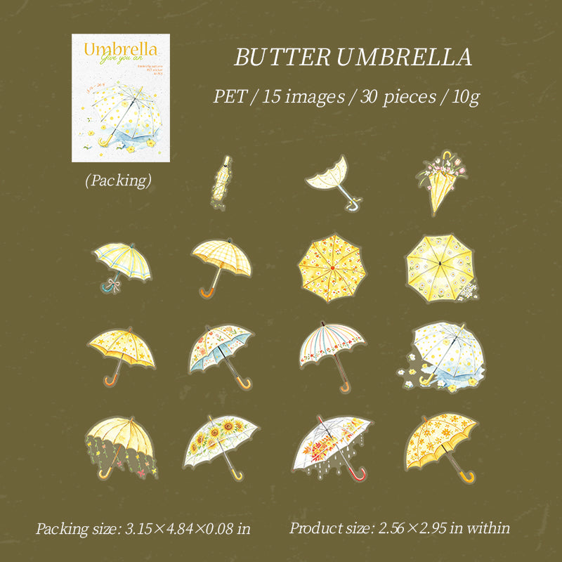 Rainy Umbrella sticker pack 30pcs