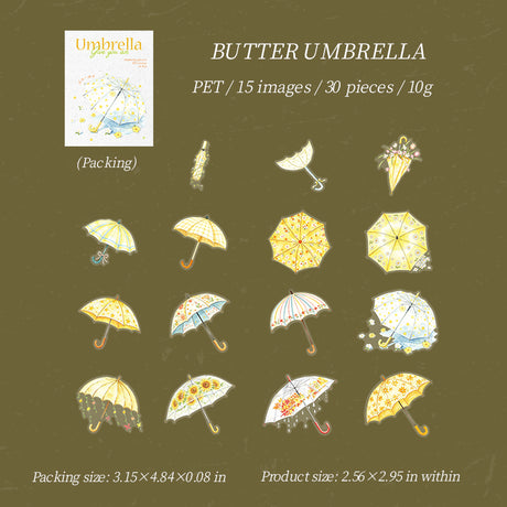 Rainy Umbrella sticker pack 30pcs