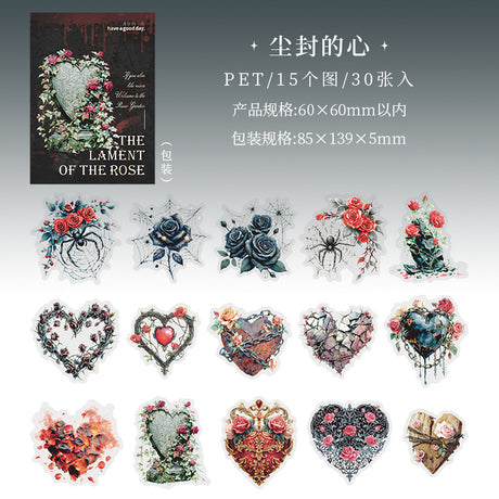 30pcs gothic rose sticker pack (S25120502)