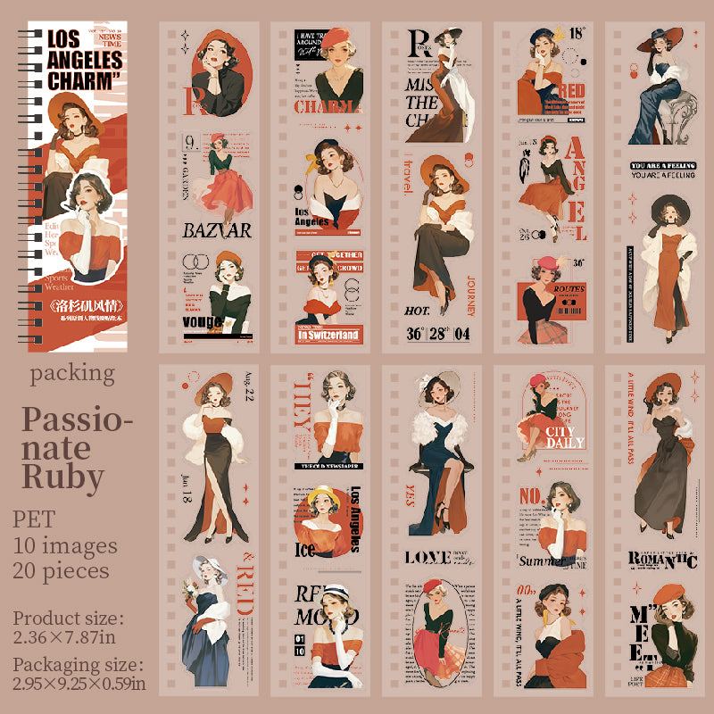 20pcs elegant lady PET-sticker book (TZB25102102)