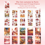 20sheets paris autumn PET+washi sticker book (TZB25091702)
