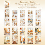 20sheets paris autumn PET+washi sticker book (TZB25091702)