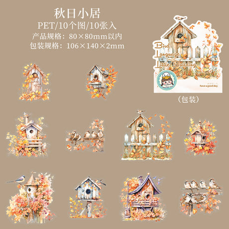 10pcs bird house sticker pack (S25062501)