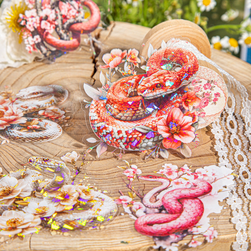 5pcs flower snake sticker pack (S25070404)