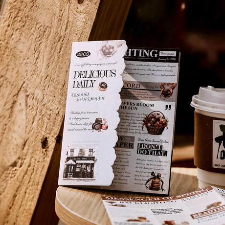 2pcs food newspaper sticker pack (S25041505)