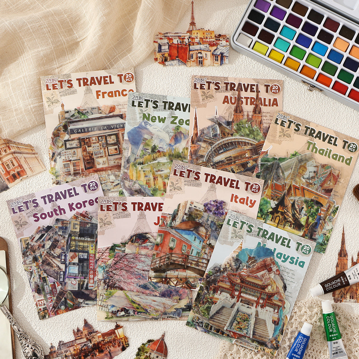 20pcs travel country sticker pack (S26032303)