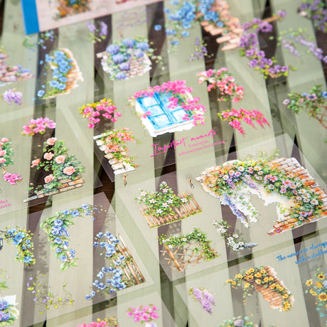 16sheets flower garden sticker book (P25051604)