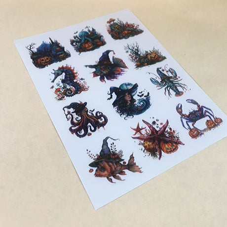 1 sheet Halloween sea animal A5 PET-pre cut sticker (S25101504)