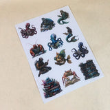 1 sheet sea animal reading A5 PET-pre cut sticker (S25101501)