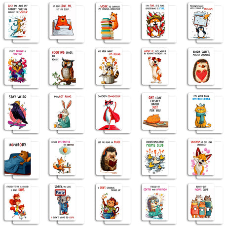 50pcs humor animals ATC card (C25112706) 2.5-3.5 in