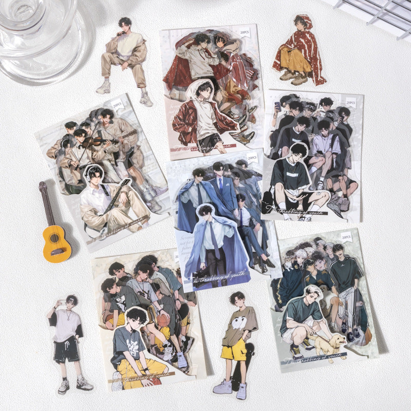20pcs young boy sticker pack（S25070802）