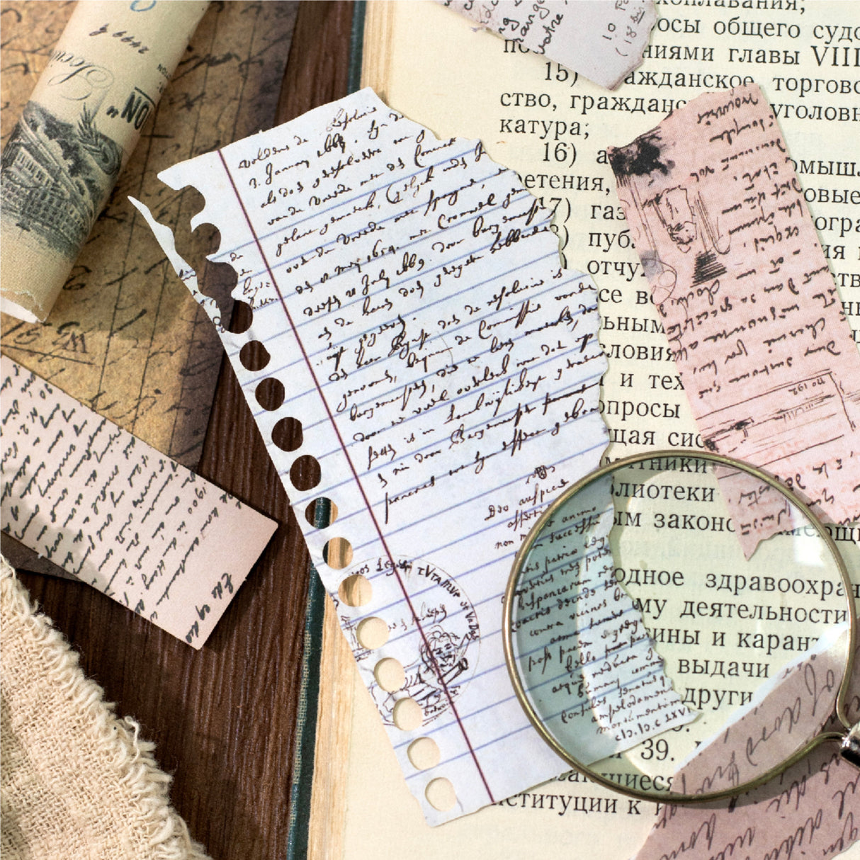 15pcs retro-burned sticker pack (S25102806)