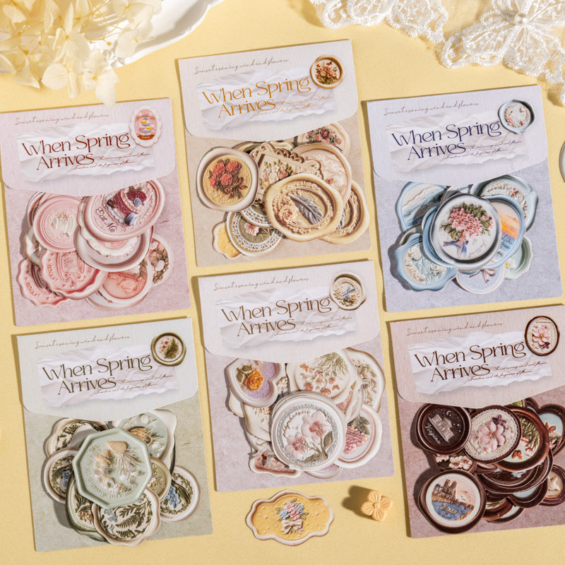 30pcs spring embossed seal wax sticker(S26020306)