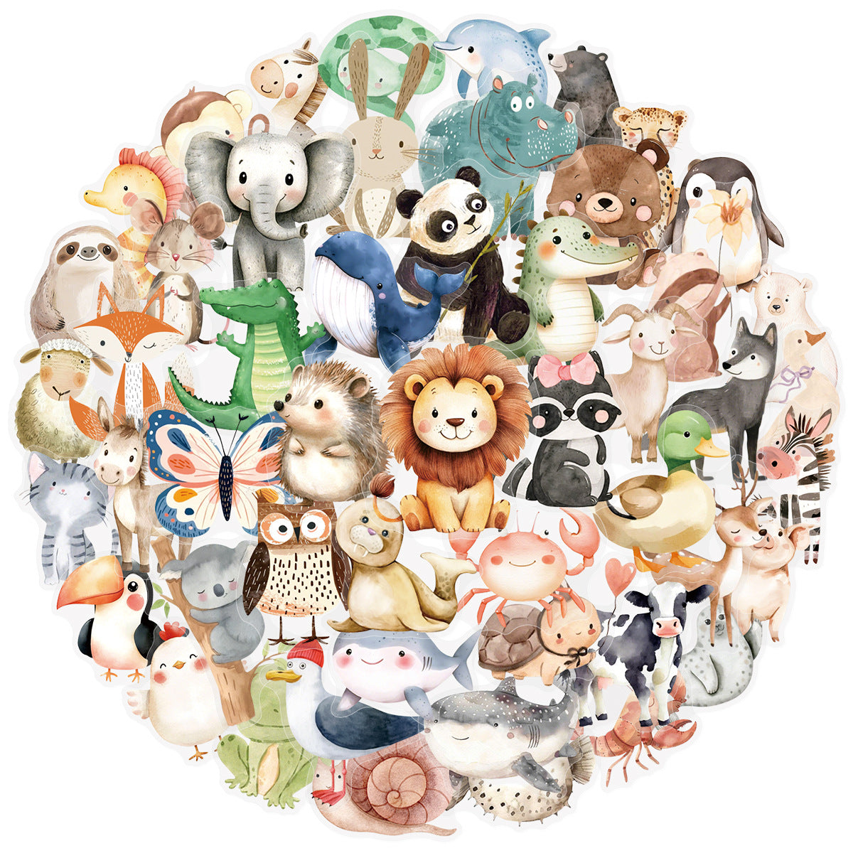 50pcs cute animal PET-sticker pack(S26030601)