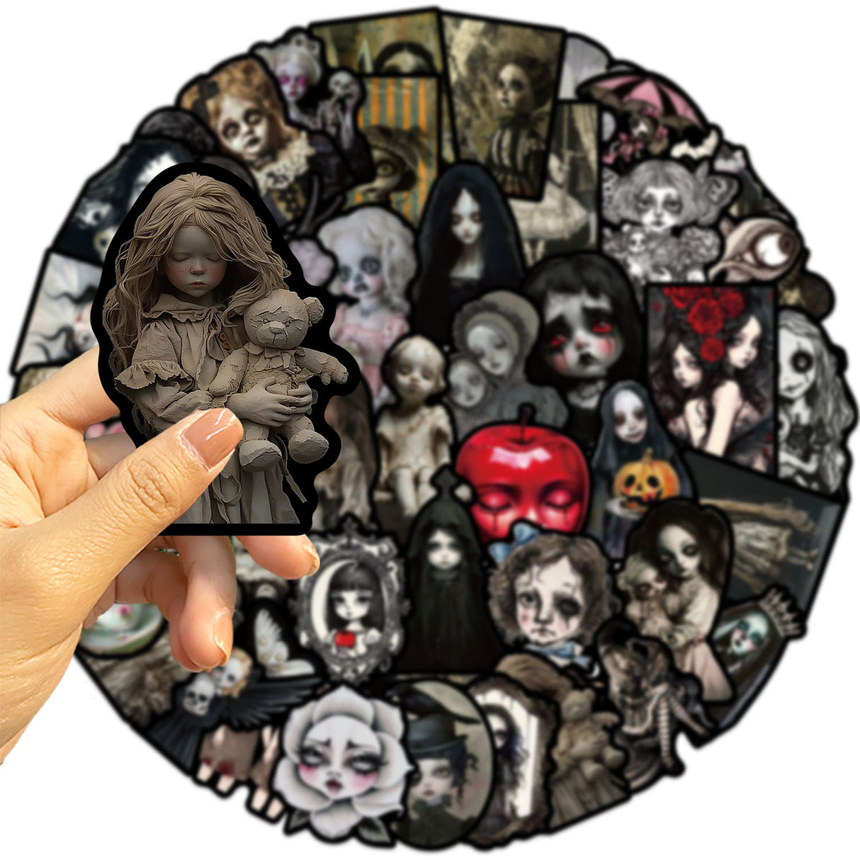 50pcs gothic doll sticker pack(S26041511)