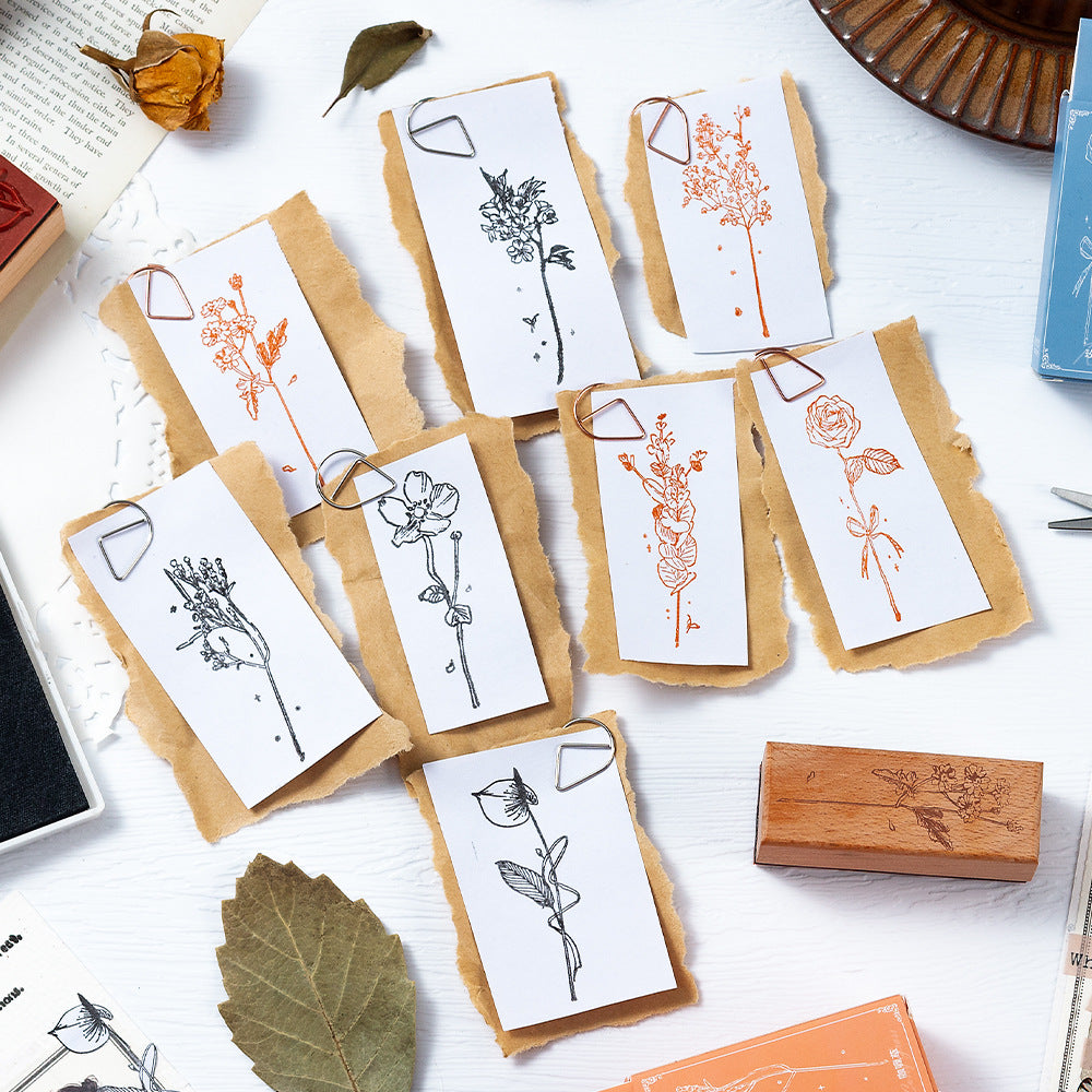1pc floral wooden stamp(Z26080501)