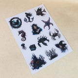 1 sheet gothic sea animal A5 PET-pre cut sticker (S25101503)