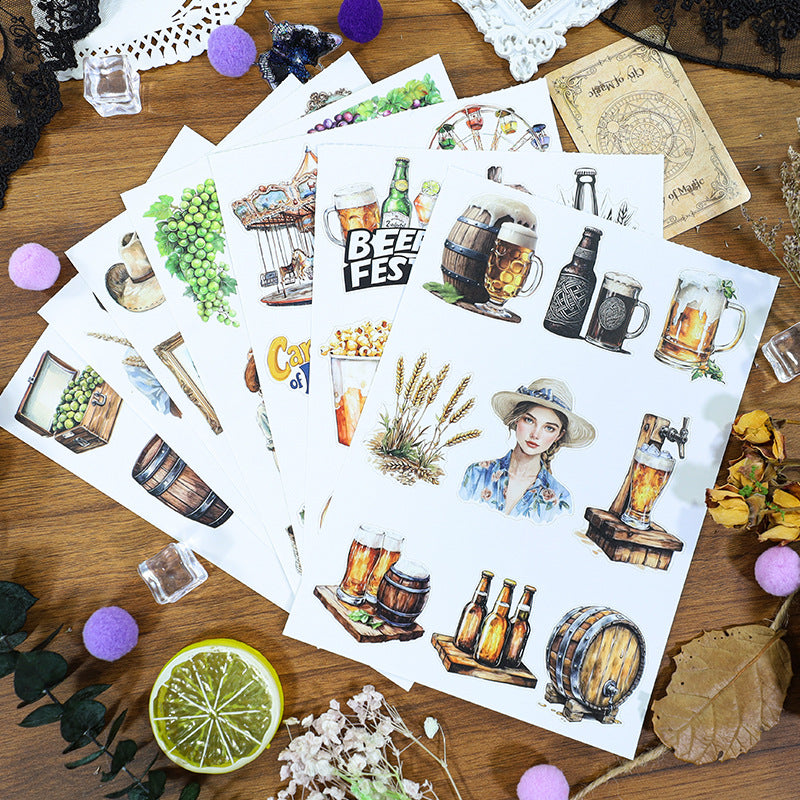 A5 size flower pre-cut sticker book (TZB25101602)