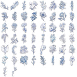 50pcs blue white flower sticker pack(S26062704)