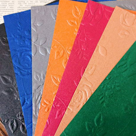 10pcs dark rose embossed  paper pack (P25041102)