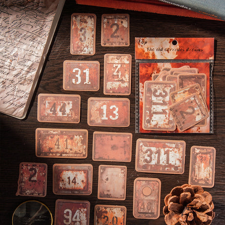 16pcs vintage sticker pack (S25051104)