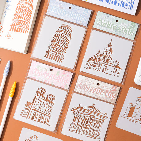 6pcs city stencil (B25033105)